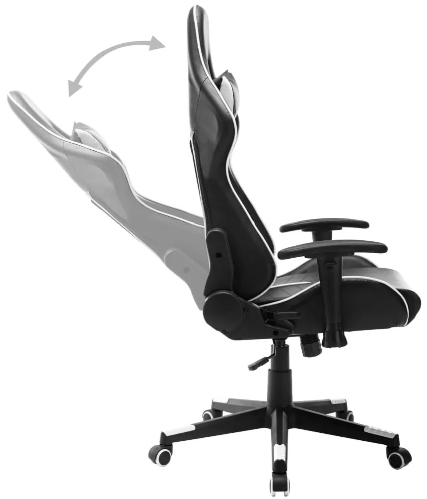 vidaXL Καρέκλα Gaming Ασπρόμαυρη από Συνθετικό Δέρμα