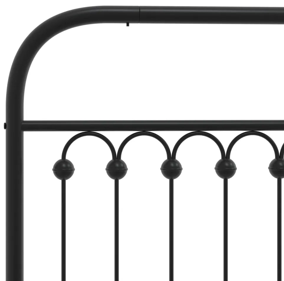 vidaXL Πλαίσιο Κρεβατιού με Κεφαλάρι Μαύρο 193 x 203 εκ. Μεταλλικό
