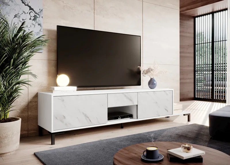 MARMO TV STAND RTV2D1S1K white DIOMMI CAMA-MARMO-RTV2D1S1K-BIAŁY DIOMMI-60-19768