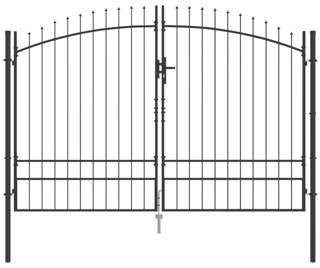 vidaXL Πύλη Κήπου με κλειδαριά Γκρι 200 x 300 cm Ατσάλι