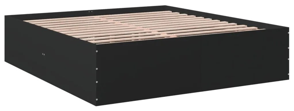 vidaXL Πλαίσιο Κρεβατιού Μαύρο 200x200 εκ. Επεξεργ. Ξύλο