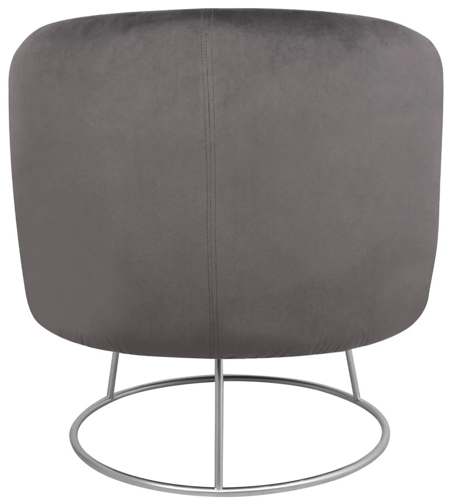 Πολυθρόνα ARIEN C8403.01 Γκρί Βελούδο με Ασημί Βάση 80x75x82Υ εκ. 80x75x82 εκ.