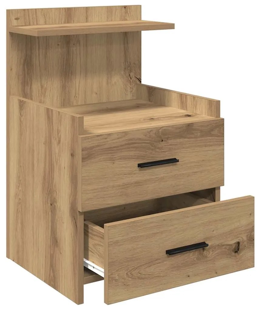 vidaXL Κομοδίνα 2 τεμ. με 2 Συρτάρια, Ξύλο Artisan Oak 40x36,5x62 εκ.