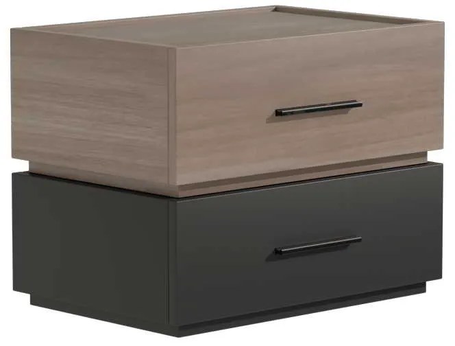 Κομοδίνο Sonlen pakoworld mdf σε sonoma-ανθρακί απόχρωση 60x40x44.5εκ