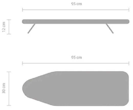 Τραπέζι σιδερώματος Brabantia S 1000819, 95x30 cm, Compact, γάντζος για κρέμασμα, Πολύχρωμο