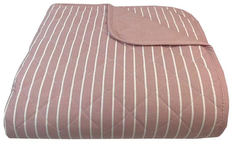 Κουβερλί Stripe 8438 Dusty Rose Astron Μονό 160x240cm 100% Βαμβάκι