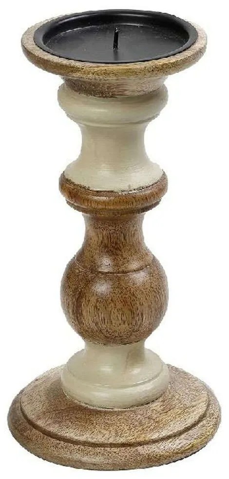 Κηροπήγιο PIG206 23cm Cream-Brown Espiel Wood