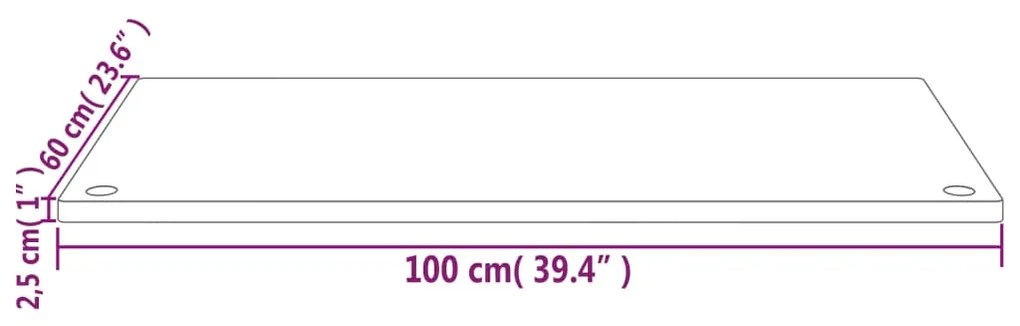 Επιφάνεια Γραφείου 100 x 60 x 2,5 εκ. από Μασίφ Ξύλο Πεύκου - Καφέ