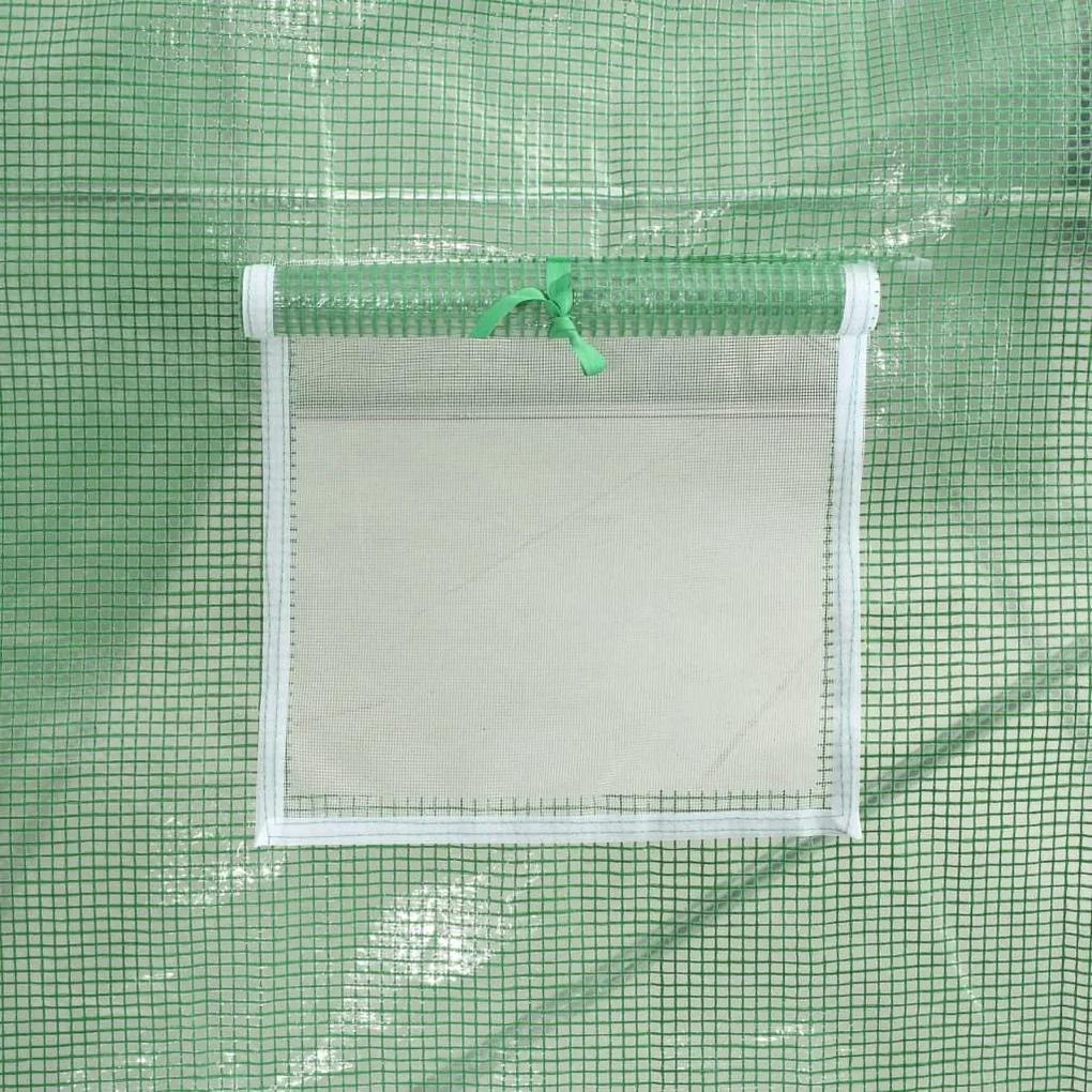 Θερμοκήπιο Πράσινο 36 μ² 12 x 3 x 2 μ. με Ατσάλινο Πλαίσιο - Πράσινο