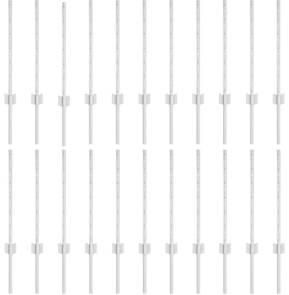 vidaXL Πό posts φράχτη 22 pcs Ασημί 50 x 0.6 μ Επικαλυμμένος Χάλυβας