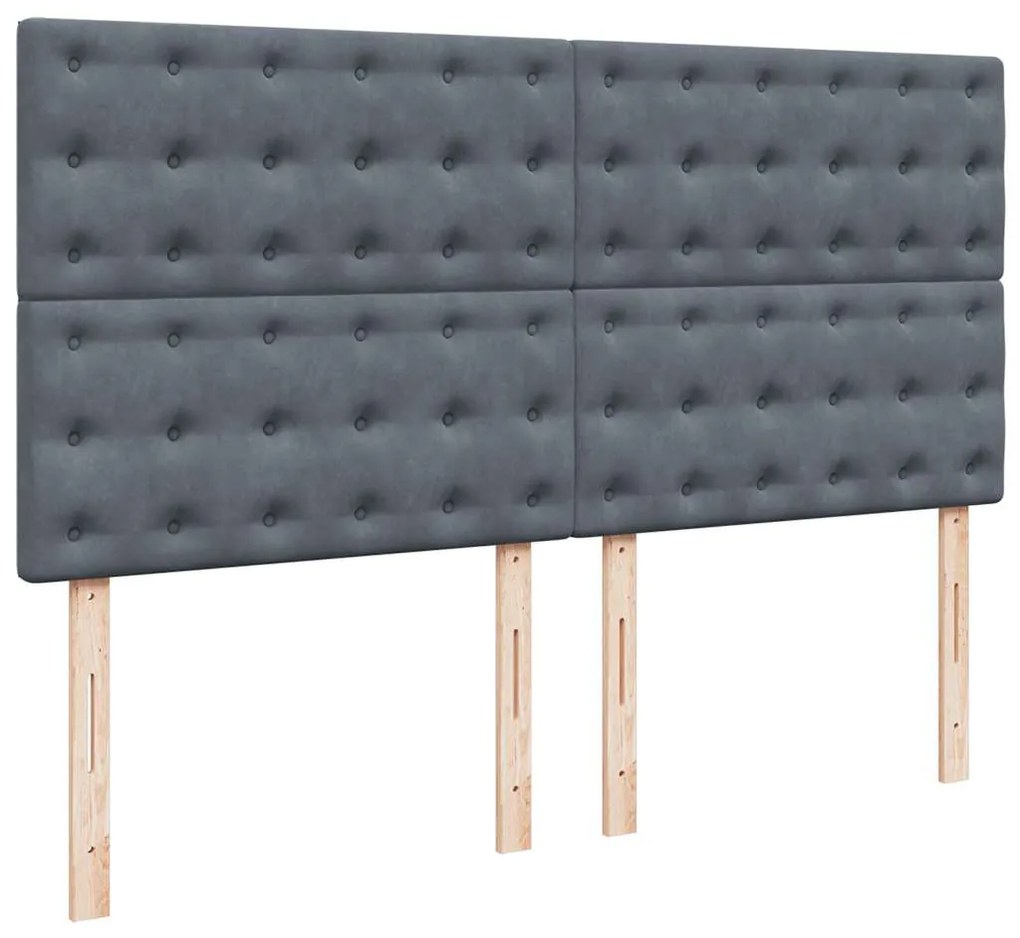 vidaXL Κρεβάτι Boxspring με Στρώμα Σκούρο Γκρι 180x200 εκ. Βελούδινο