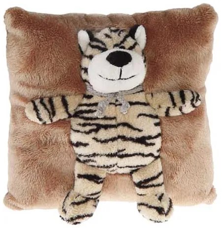 Λούτρινο Μαξιλάρι με Τιγράκι 19x19cm 11069d