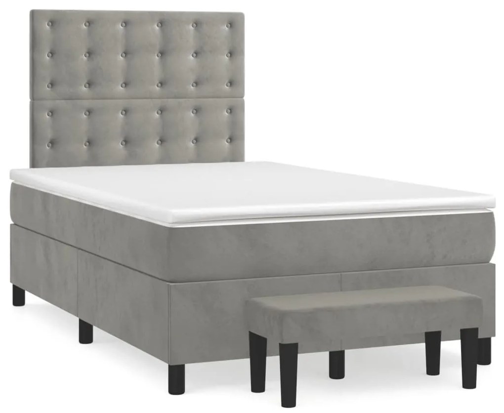 ΚΡΕΒΑΤΙ BOXSPRING ΜΕ ΣΤΡΩΜΑ ΑΝΟΙΧΤΟ ΓΚΡΙ 120X190 ΕΚ. ΒΕΛΟΥΔΙΝΟ 3270493