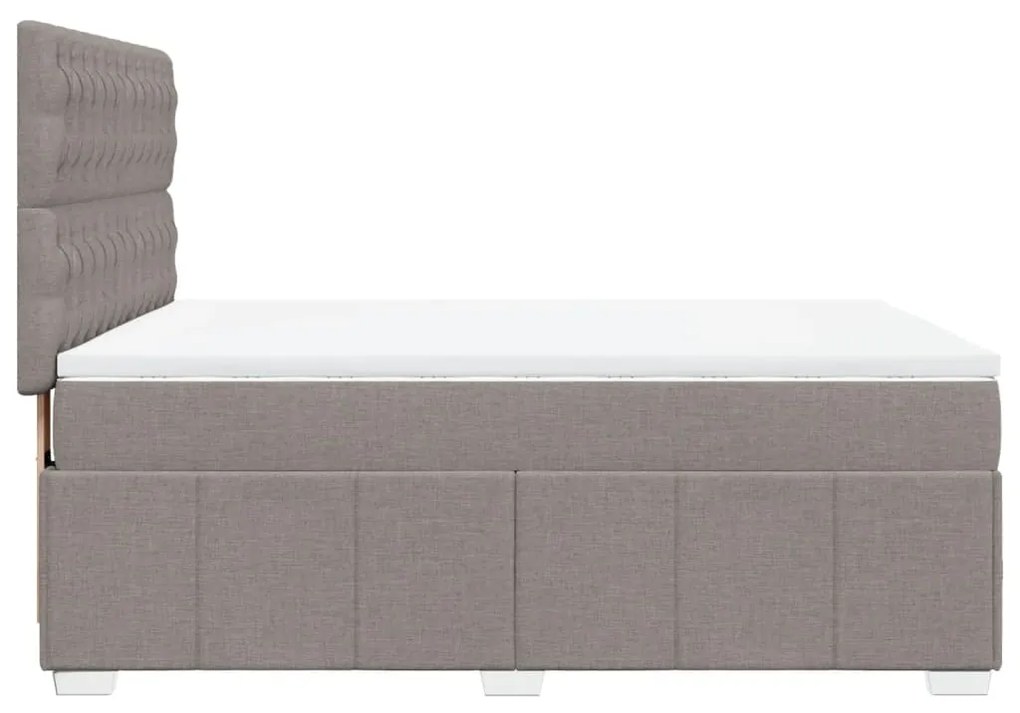 vidaXL Κρεβάτι Boxspring με Στρώμα Taupe 140x190 εκ. Υφασμάτινο