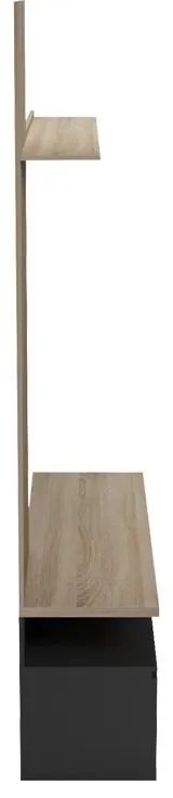 Σύνθετο σαλονιού Perlento σε μαύρο με sonoma απόχρωση 140x41x219.5εκ 140x41x219.5 εκ.