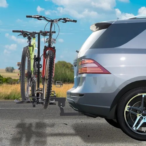 VEVOR Hitch Mount Bike Rack, 2-Bike Platform Style, 160 LBS Max Capacity Bike Rack Hitch for 2-inch Receiver, Titling and Folding Bike Carrier with Tires up to 5&quot; Wide, for Car, SUV, Truck, RV, Rectangular interface