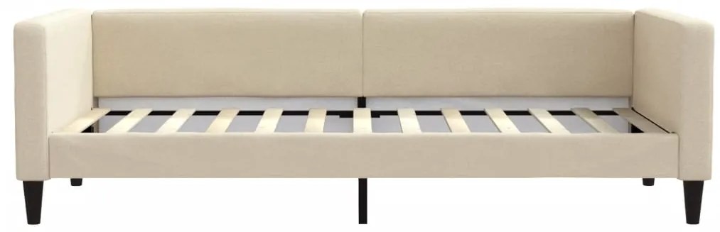 vidaXL Καναπές Κρεβάτι Συρόμενος Κρεμ 90 x 200 εκ. Υφασμάτινος