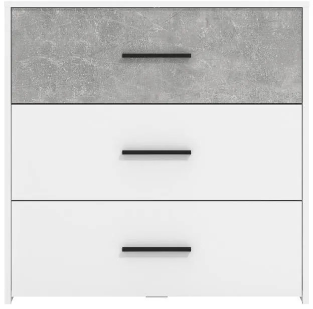 Συρταριέρα Varadero 3F Λευκό - Concrete 80,5x33x80,5 εκ. 80.5x33x80.5 εκ.