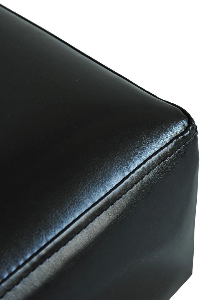 HOMCOM Σκαμπό, σκαμπό με δερματίνη, μοντέρνο σκαμπό, σκαμπό από δερματίνη, οθωμανικό για υπνοδωμάτιο, σαλόνι, Μαύρο