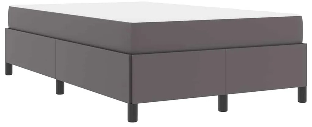 vidaXL Σκελετός κρεβατιού με στρώμα Γκρι 120 x 200 cm Τεχνητό δέρμα