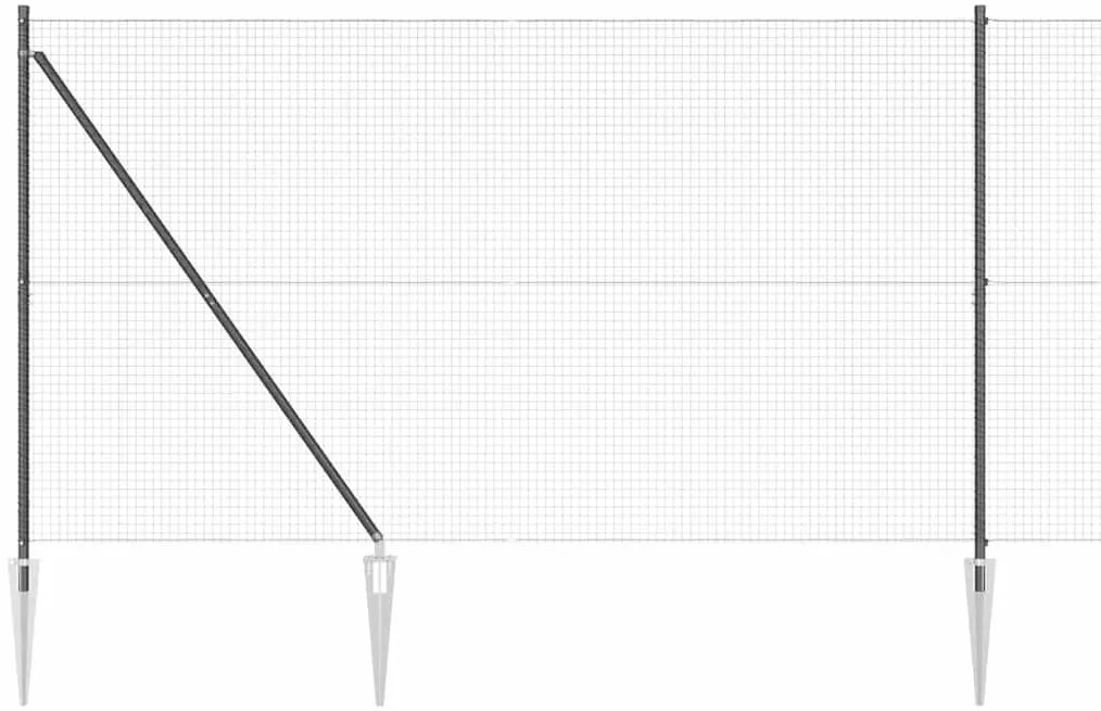 vidaXL Φράκτης με Στυλό Γκρι 10 x 1.5 μ
