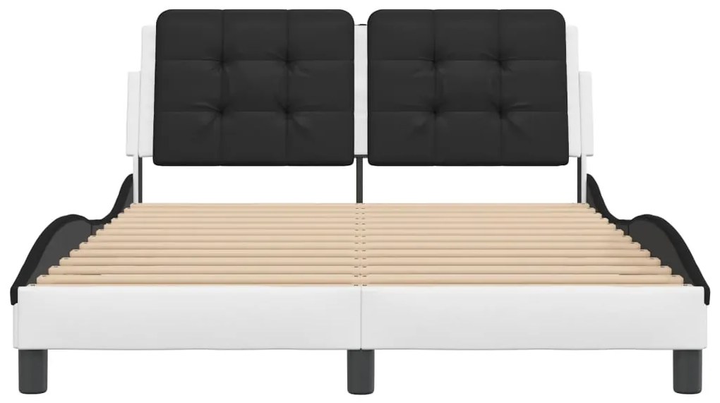 vidaXL Πλαίσιο Κρεβατιού με LED Χωρίς Στρώμα Zadar Λευκό/Μαύρο 120x200εκ.