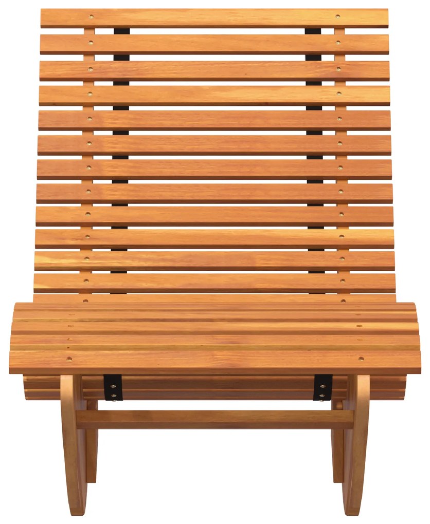 vidaXL Ξαπλώστρες με Κούνια 2 pcs Καφέ 154 x 60 x 74 εκ