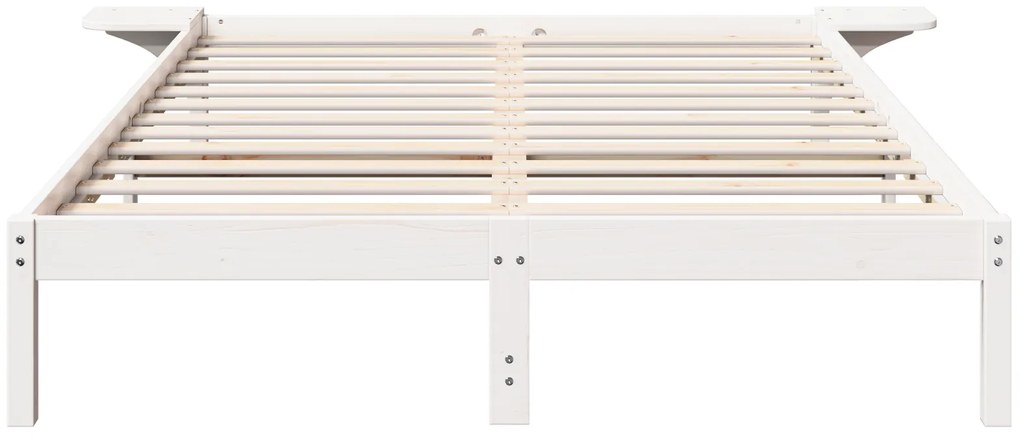 vidaXL Πλαίσιο κρεβατιού με κομοδίνα Λευκό 140 x 200 εκ Λευκό