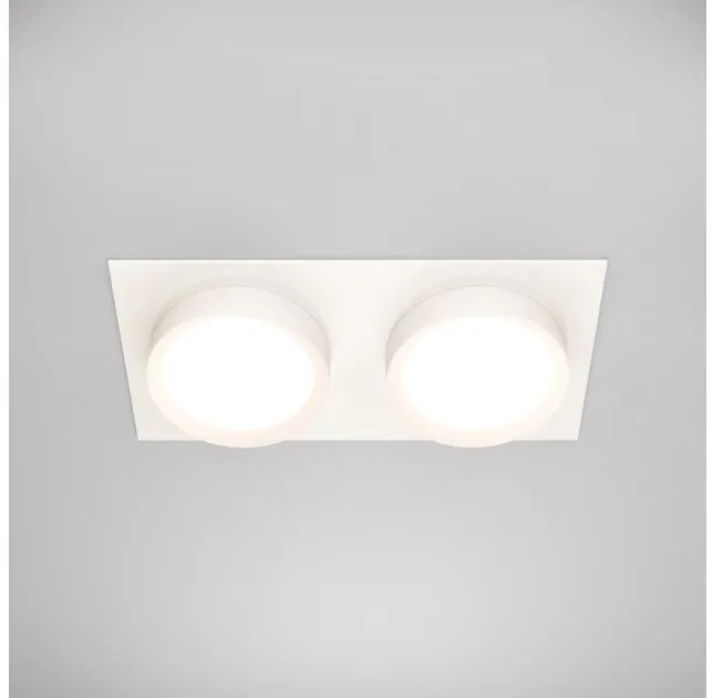Χωνευτό Σποτ Φωτιστικό Οροφής 2xGX53 Λευκό Hoop Downlight DL086-02-GX53-SQ-W Maytoni DL086-02-GX53-SQ-W