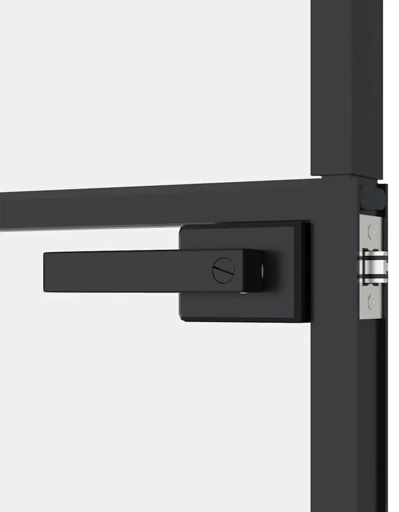 vidaXL Εσωτερική Πόρτα 76x201,5 εκ. Ψημένο Γυαλί και  Λεπτό Αλουμίνιο