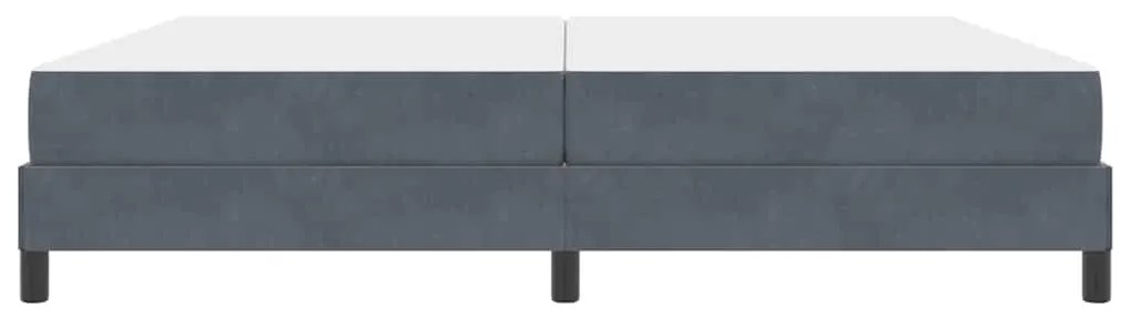vidaXL Κρεβάτι box spring με στρώμα Σκούρο Γκρι 200 x 200 cm Βελούδο