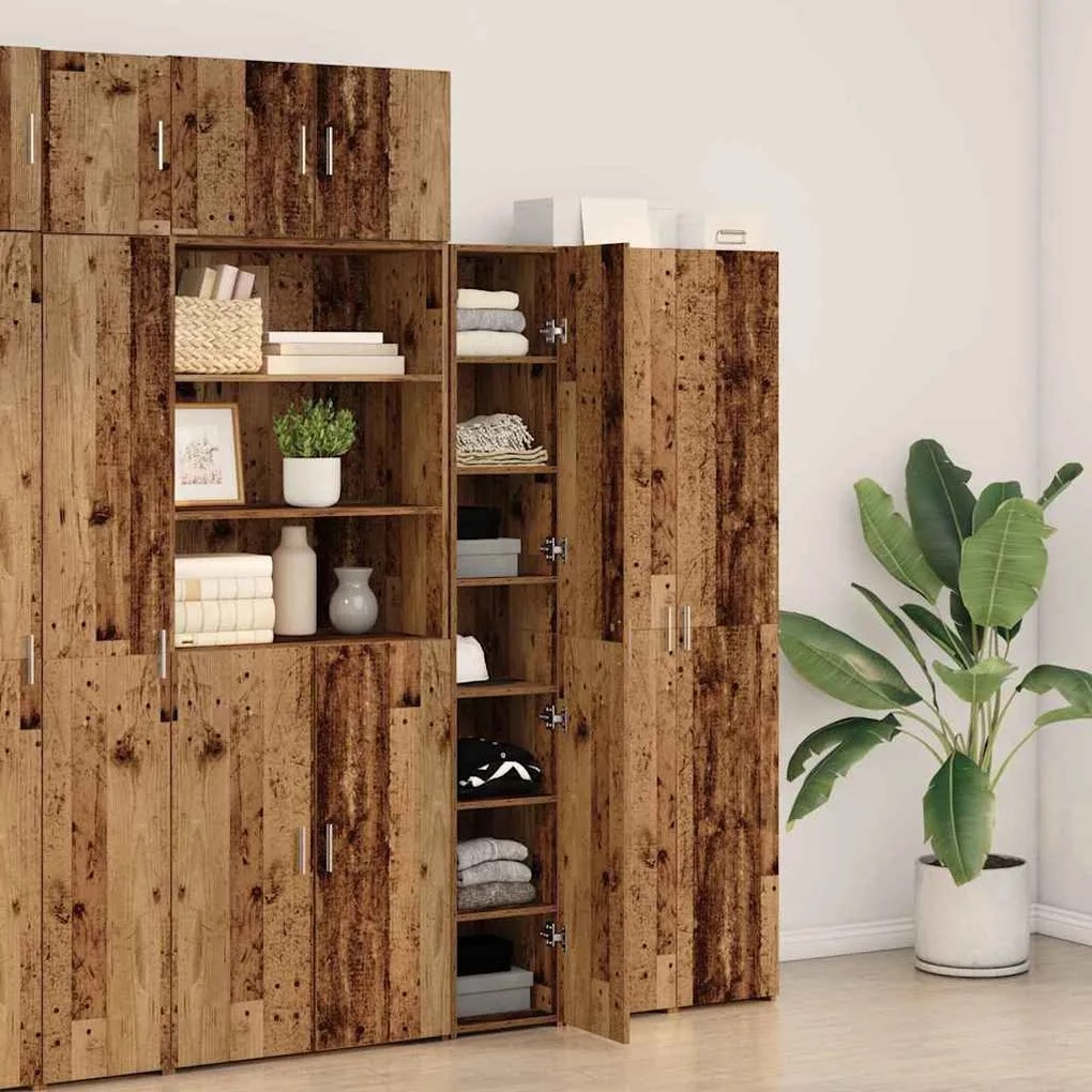 vidaXL Highboard Παλαιό ξύλο 30 x 42.5 x 185 εκ Επεξεργασμένο ξύλο