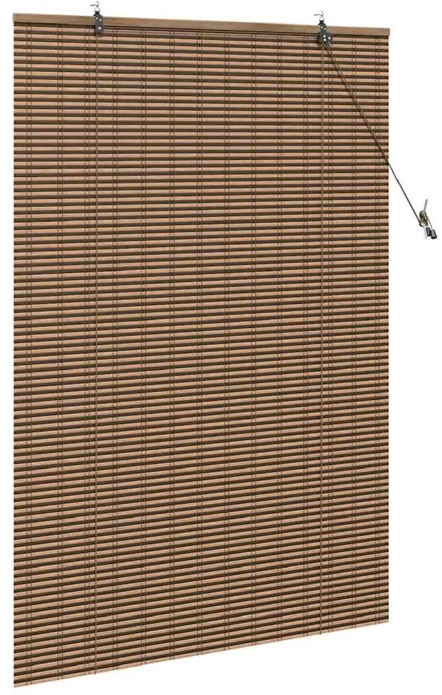 vidaXL Ρολό Παραθύρου με κουρτίνες Καφέ 120 x 160 cm Μπαμπού