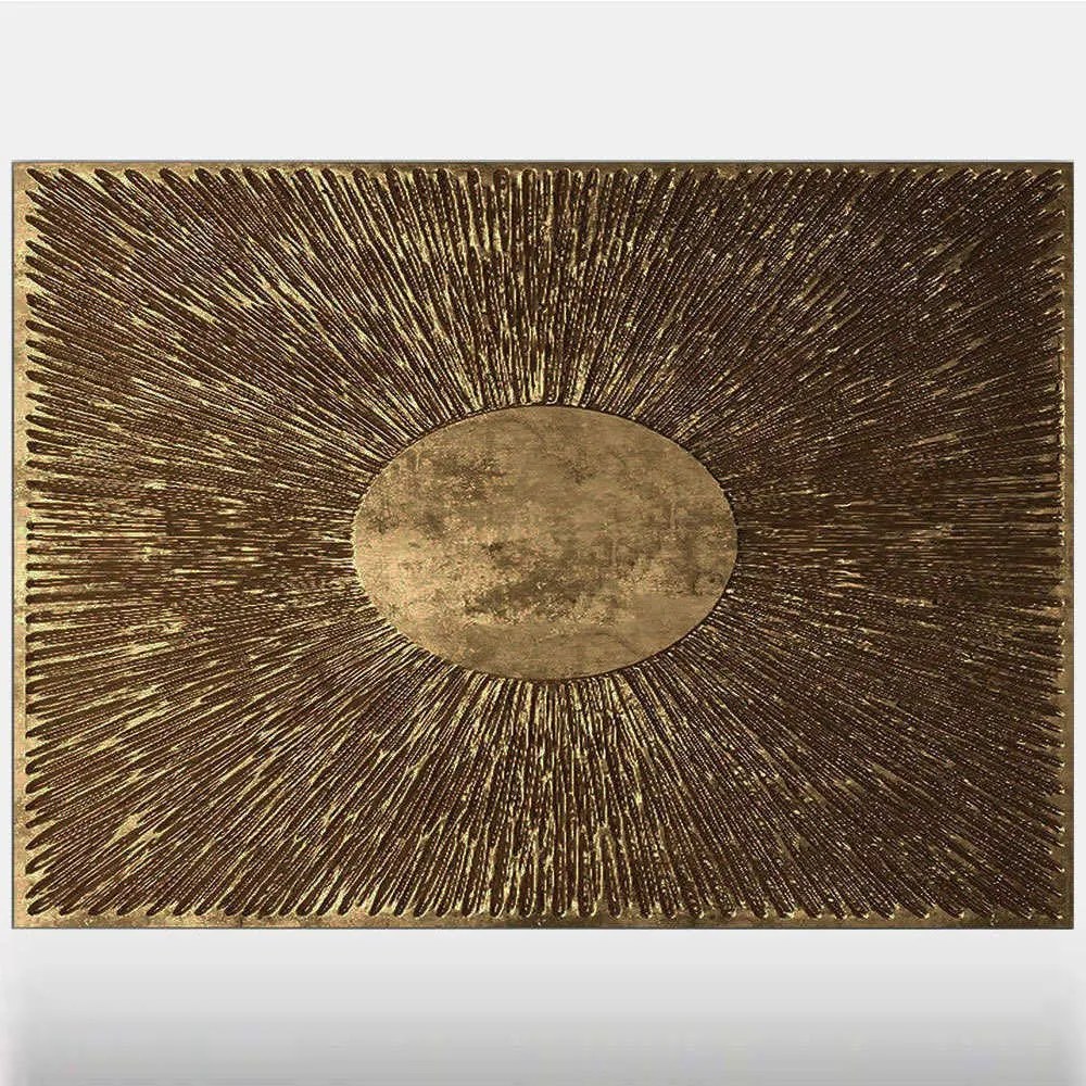 Πίνακας Καμβάς 441HPE2696 100x70cm Gold Wallity Οριζόντιοι Wood, Canvas