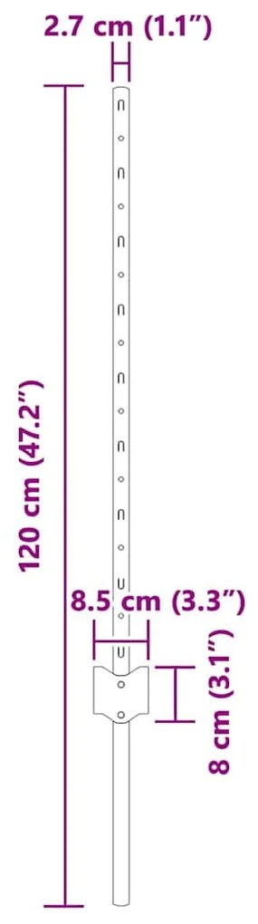 vidaXL Στηρίγματα φράχτη από χάλυβα 22 pcs Ασημί Γαλβανισμένος χάλυβας