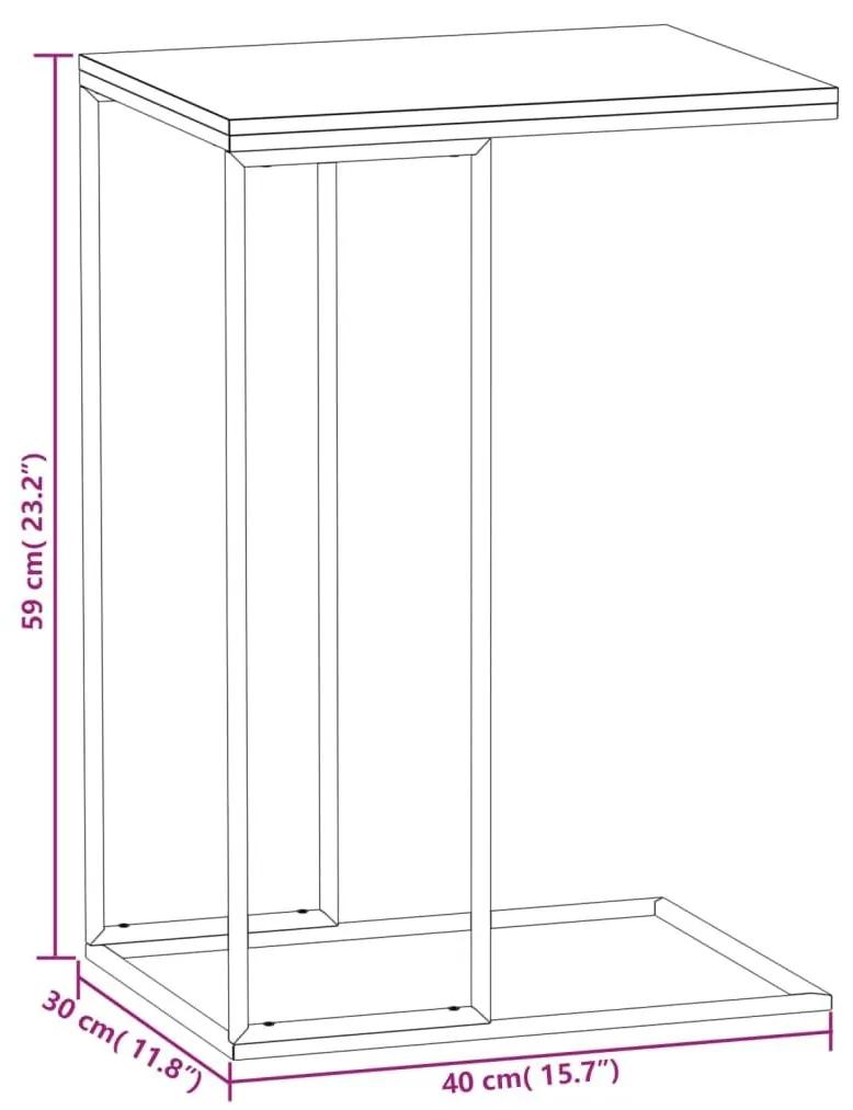 Τραπέζι Βοηθητικό Λευκό 40 x 30 x 59 εκ. από Επεξεργασμένο Ξύλο - Λευκό