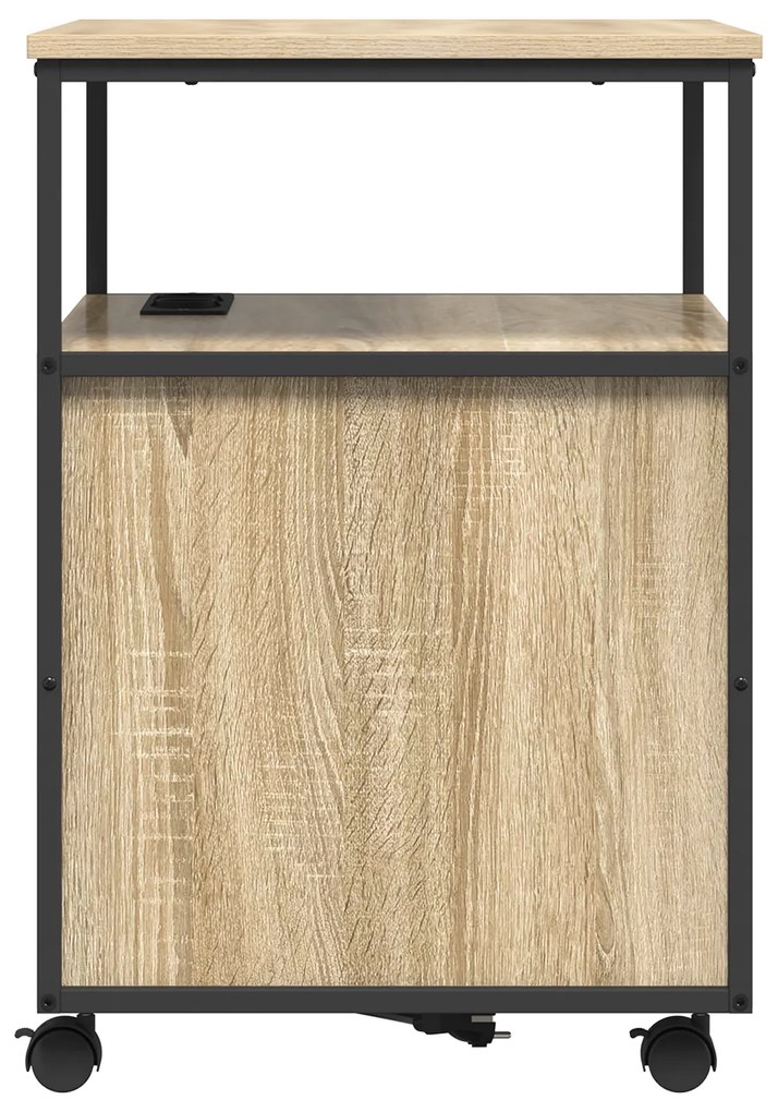 vidaXL Γραφείο Ντουλάπι με τροχούς Sonoma Δρυς 60 x 46 x 67 εκ.