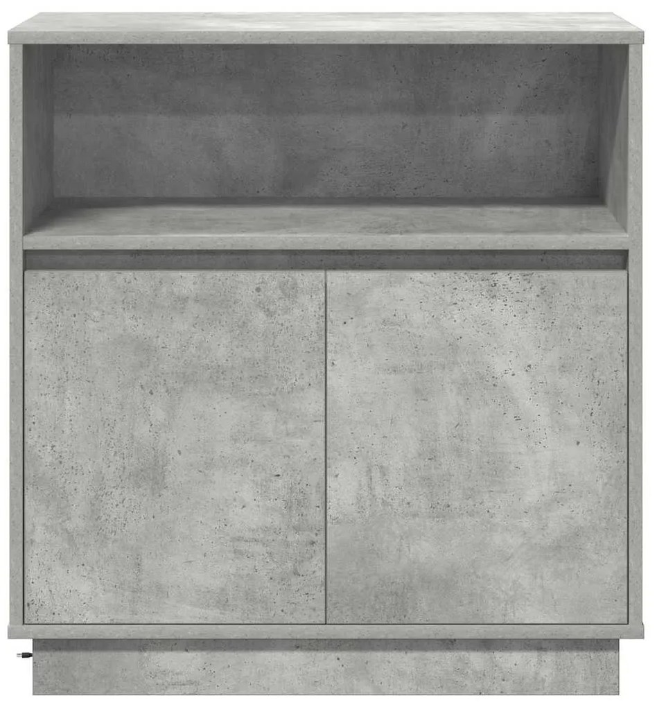 vidaXL Πλευρικό Τραπέζι LED Γκρι σκυροδέματος 71 x 34,5 x 75 εκ.