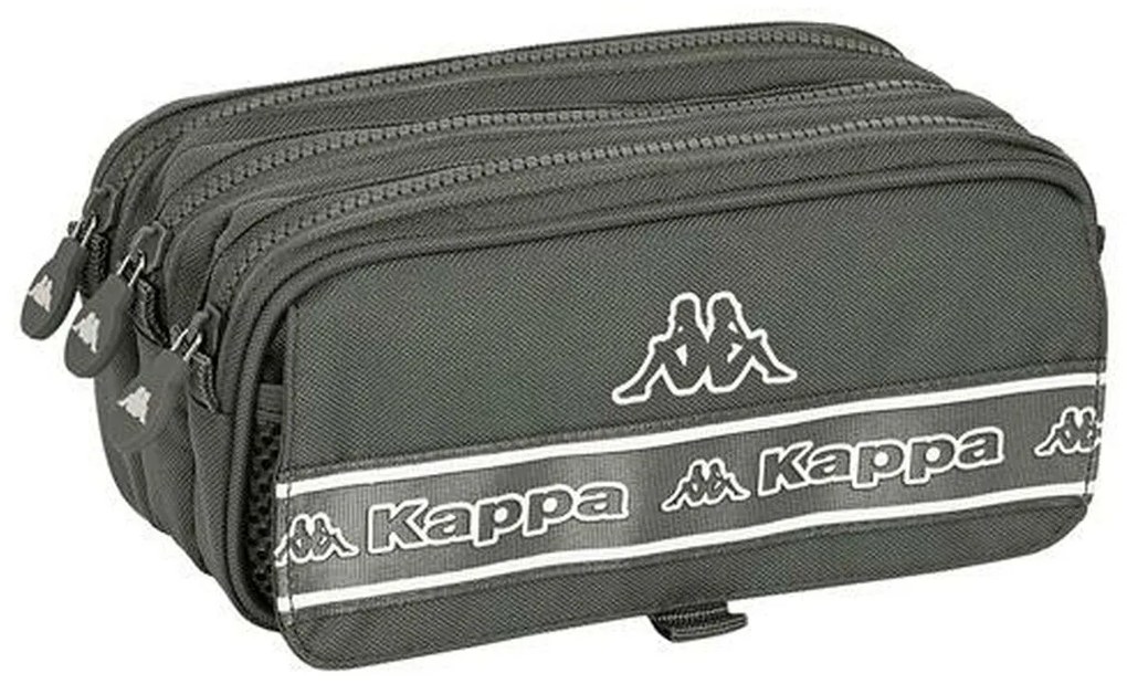 Τριπλή Κασετίνα Kappa Basics Γκρι 21,5 x 10 x 8 cm