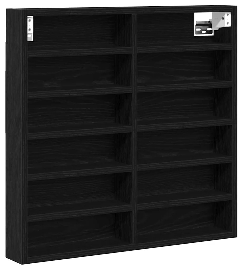 vidaXL Βιτρίνα με ράφι Μαύρη δρυς 60 x 8.5 x 58 εκ Επεξεργασμένο ξύλο