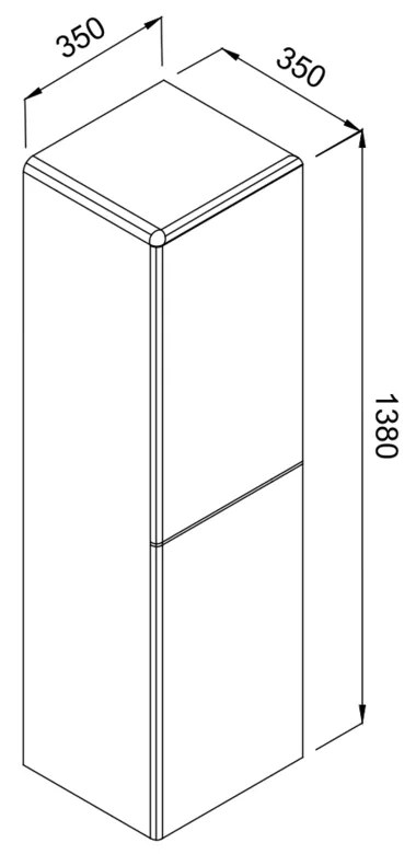 Στήλη KUZEY Λευκό MDF 18mm Λάκα 35 3CKUZ035WHM κρεμαστή