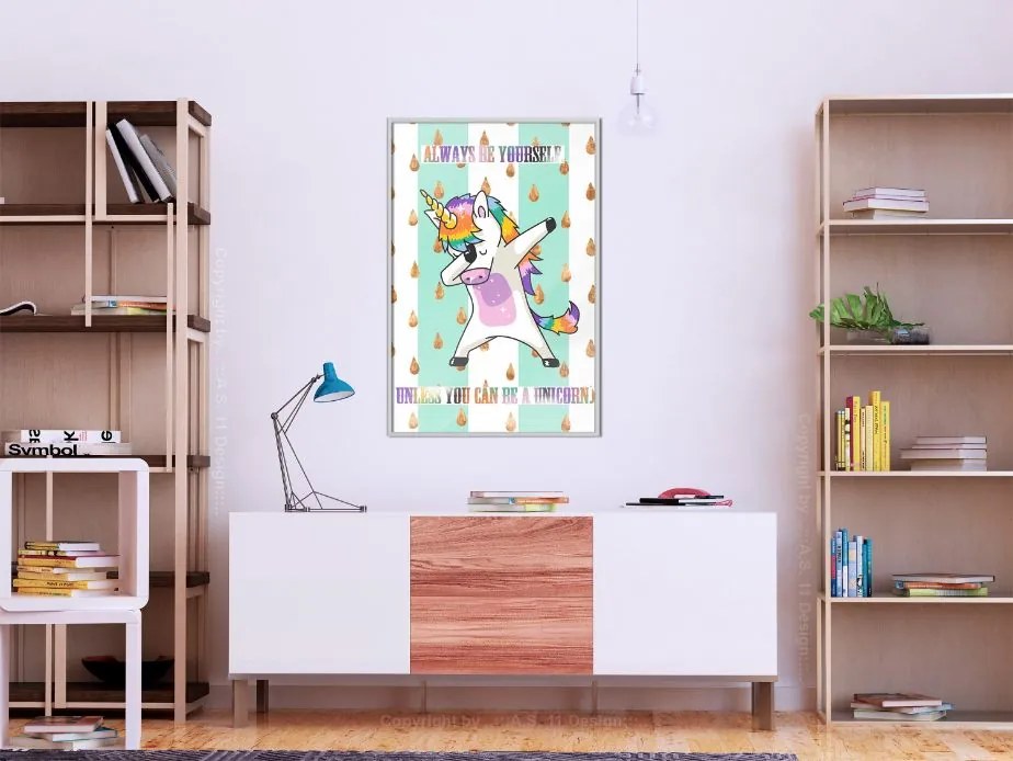 Αφίσα - Dabbing Unicorn - 40x60 - Χρυσό - Χωρίς πασπαρτού