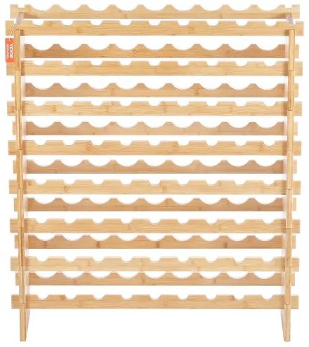 VEVOR 72 Bottle Upgrade Modular Wine Rack Bamboo Wood Display Shelf 8-Tier