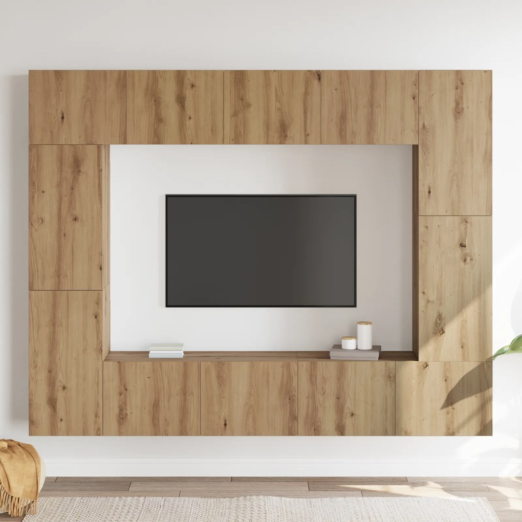 vidaXL Σετ επίπλου τηλεόρασης 8 pcs artisan δρυς 80 x 30 x 30 εκ