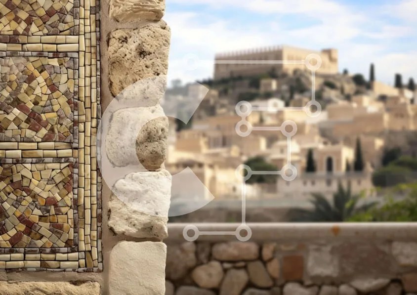 Intra Συλλεκτικό Ξύλινο Παζλ Plywood 4mm - Πέτρινος τοίχος με μικρό παράθυρο και δέντρα έξω Σε Ξύλινο Κουτί - Διαστάσεις Puzzle: 10x10 cm – 25 κομμάτια