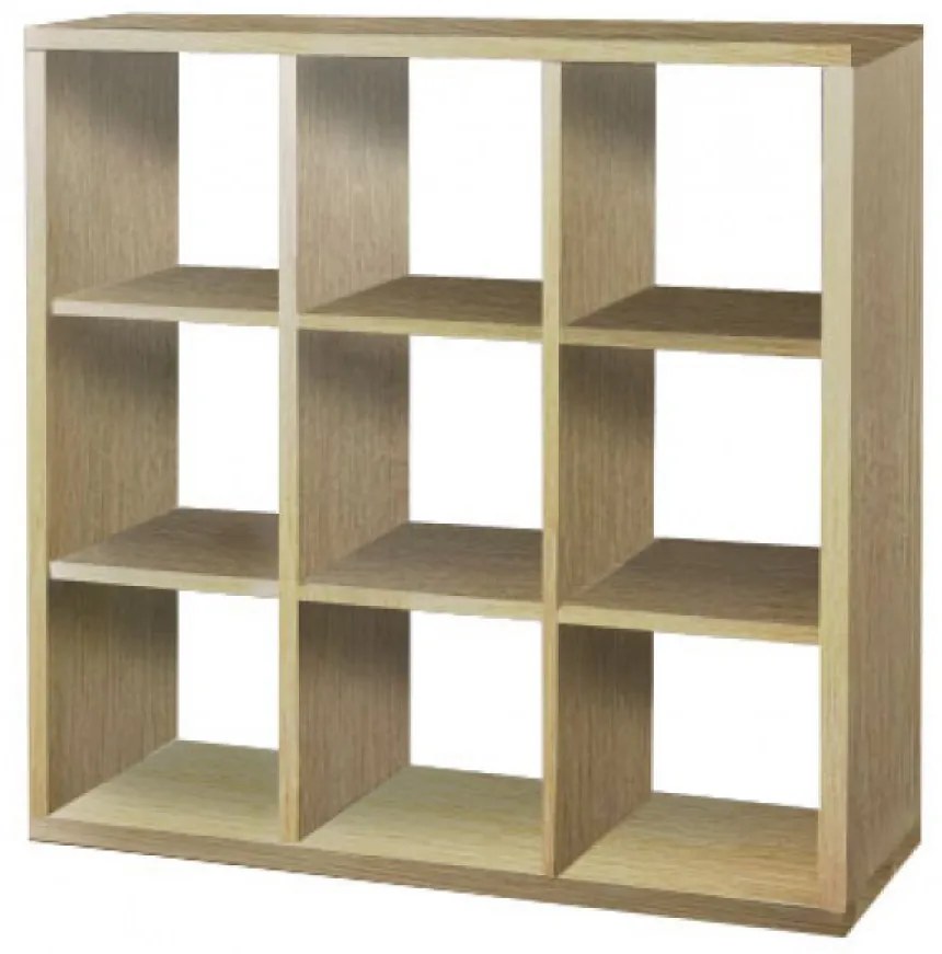 Βιβλιοθήκη με κύβους 3x3 σε δρυς χρώμα 110x35x110  SB 40-DRYS