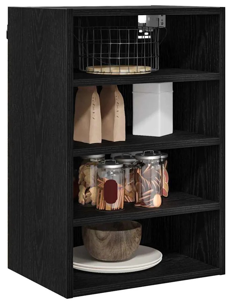 vidaXL Κρεμαστό ντουλάπι με ράφι Μαύρη δρυς 40 x 29,5 x 60 εκ.