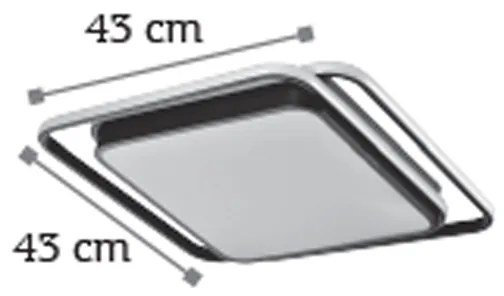 Πλαφονιέρα Τετράγωνη LED 36W 4000K - Αλουμίνιο - 42171-Μαύρο