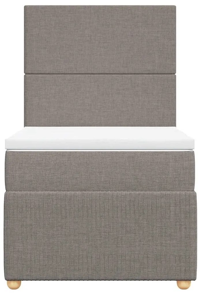 vidaXL Κρεβάτι Boxspring με Στρώμα Taupe 100 x 200 εκ. Υφασμάτινο