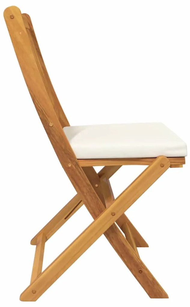vidaXL Πτυσσόμενη Καρέκλα με μαξιλάρι 4 pcs Λευκό 49 x 57.5 x 92εκ